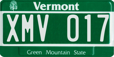 VT license plate XMV017