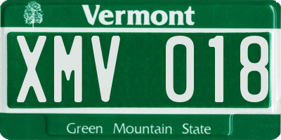 VT license plate XMV018