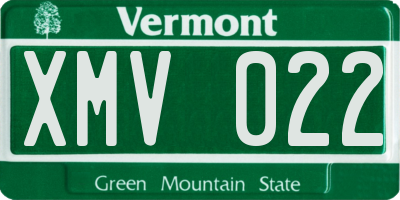 VT license plate XMV022