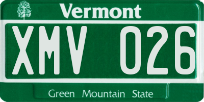 VT license plate XMV026
