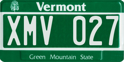 VT license plate XMV027