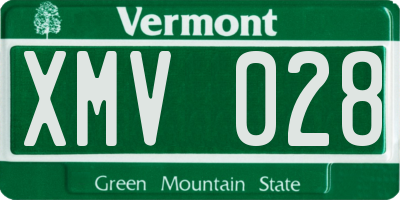 VT license plate XMV028