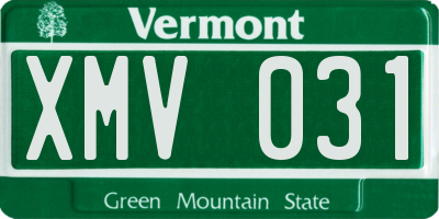 VT license plate XMV031