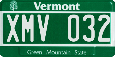VT license plate XMV032