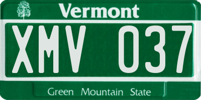 VT license plate XMV037