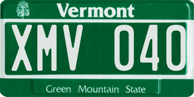 VT license plate XMV040