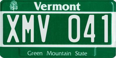 VT license plate XMV041