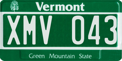 VT license plate XMV043