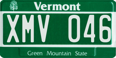 VT license plate XMV046