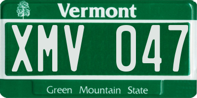 VT license plate XMV047