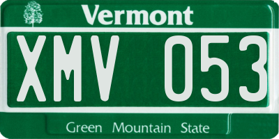 VT license plate XMV053