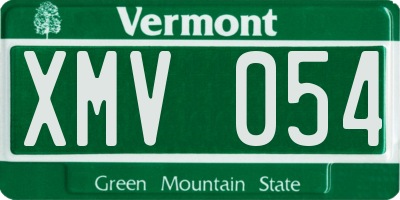 VT license plate XMV054