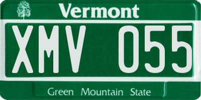 VT license plate XMV055