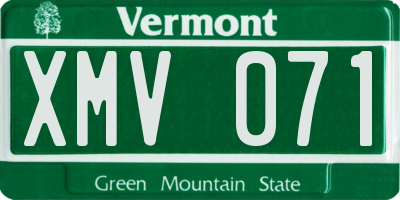 VT license plate XMV071
