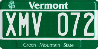 VT license plate XMV072