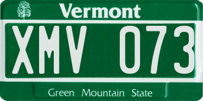 VT license plate XMV073