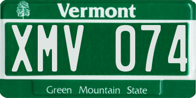 VT license plate XMV074