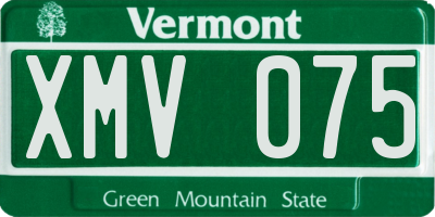 VT license plate XMV075