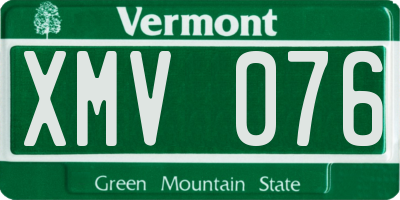 VT license plate XMV076