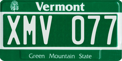 VT license plate XMV077