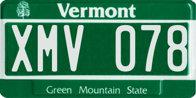 VT license plate XMV078
