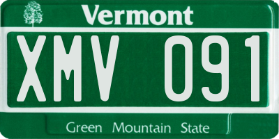 VT license plate XMV091