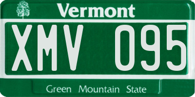 VT license plate XMV095