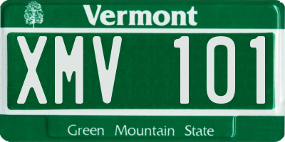 VT license plate XMV101