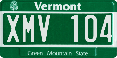 VT license plate XMV104