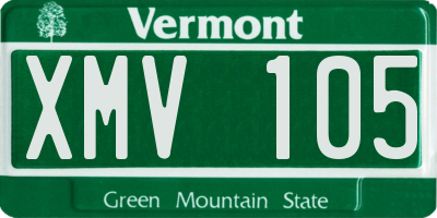 VT license plate XMV105