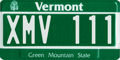 VT license plate XMV111
