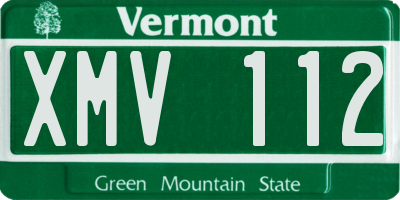 VT license plate XMV112