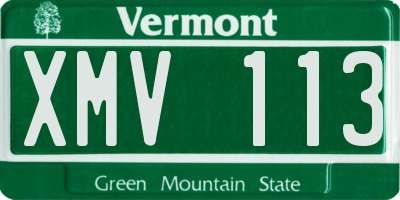 VT license plate XMV113