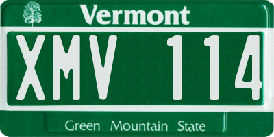 VT license plate XMV114
