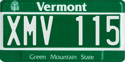 VT license plate XMV115