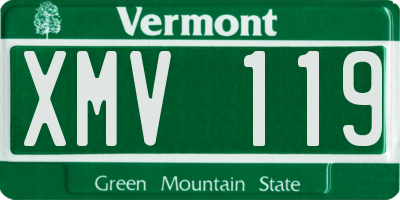 VT license plate XMV119