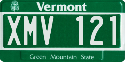 VT license plate XMV121