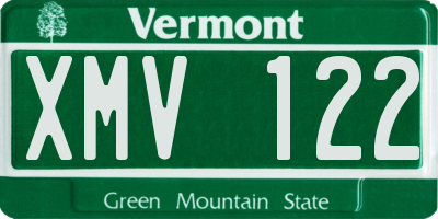 VT license plate XMV122