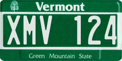 VT license plate XMV124