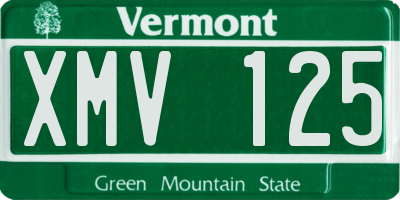 VT license plate XMV125