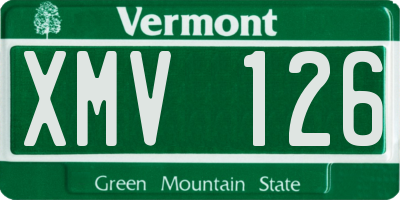 VT license plate XMV126