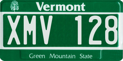 VT license plate XMV128