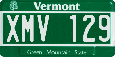 VT license plate XMV129