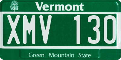 VT license plate XMV130
