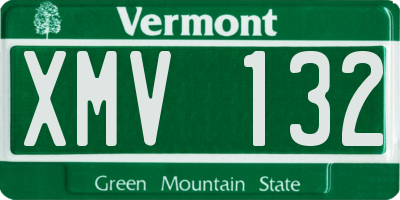 VT license plate XMV132