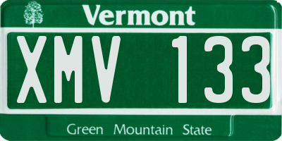 VT license plate XMV133