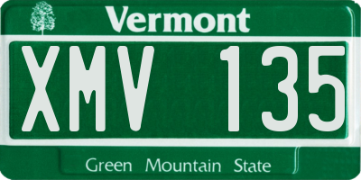 VT license plate XMV135