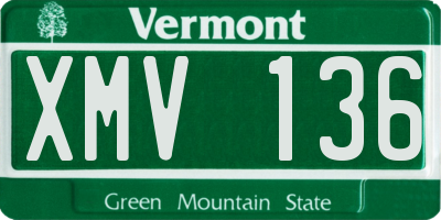 VT license plate XMV136