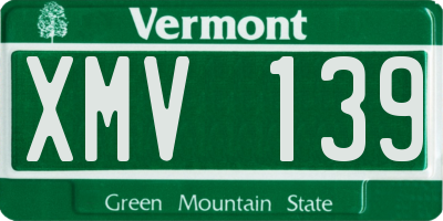 VT license plate XMV139