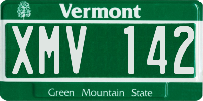 VT license plate XMV142